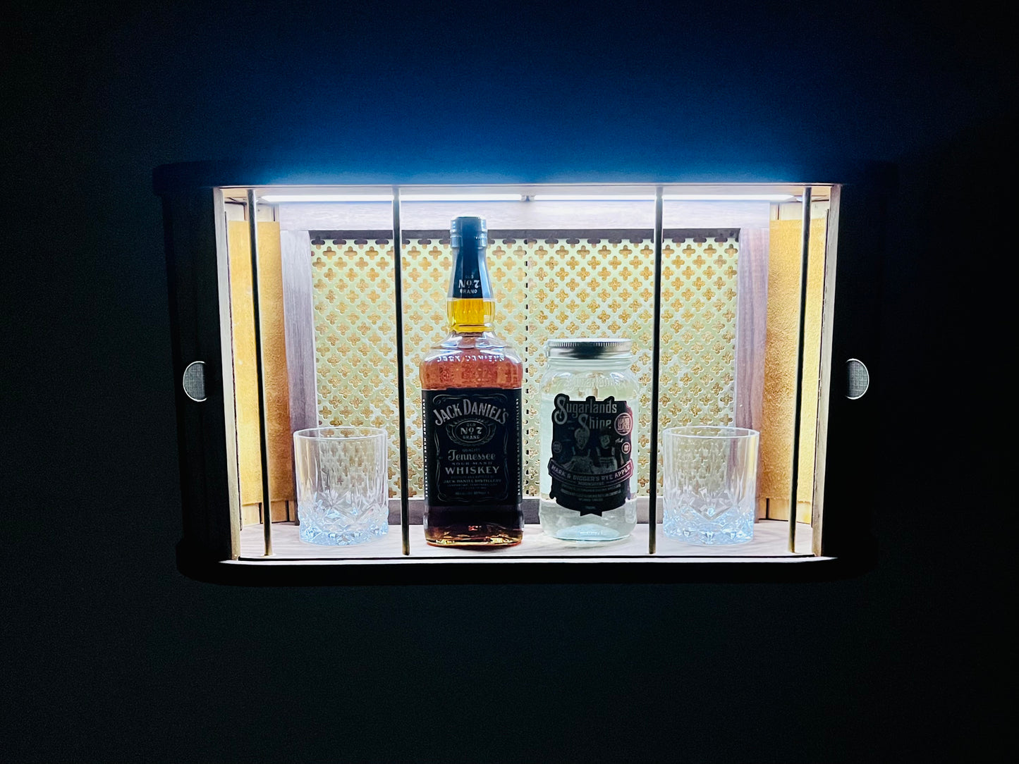 Floating Mini Whiskey Tambour Cabinet