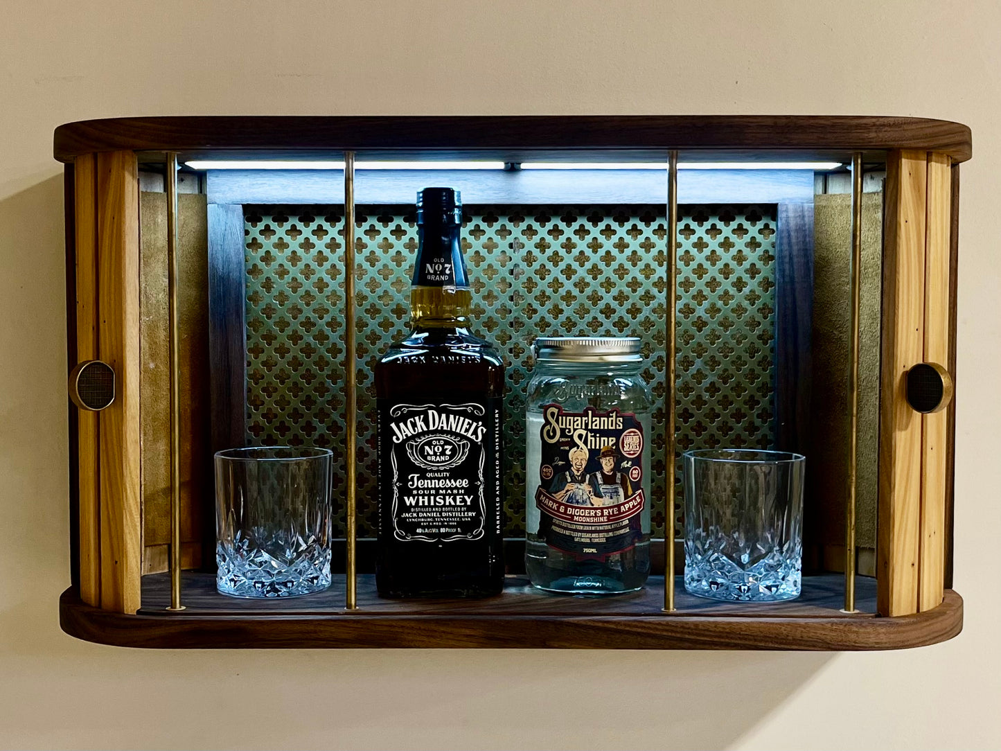 Floating Mini Whiskey Tambour Cabinet