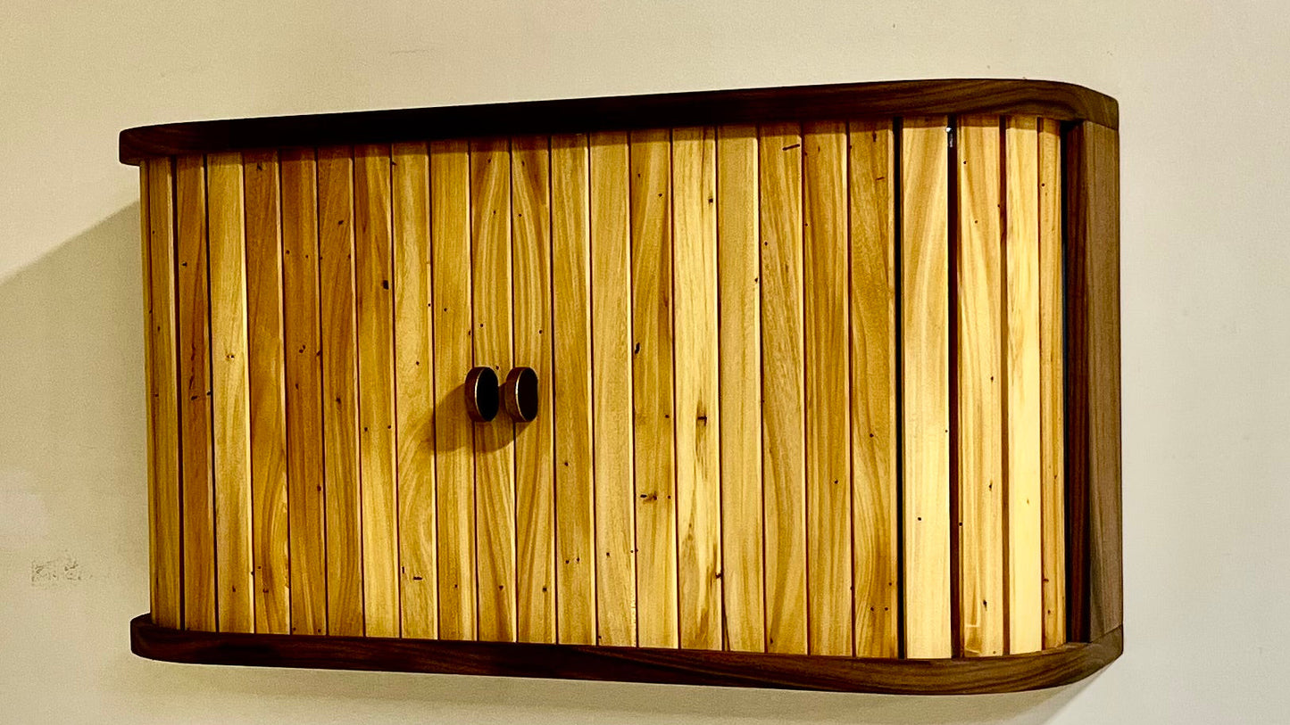 Floating Mini Whiskey Tambour Cabinet
