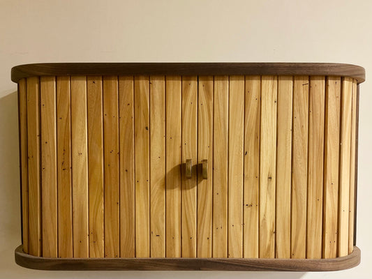 Floating Mini Whiskey Tambour Cabinet